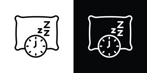 Bedtime icon logo concept in strokes