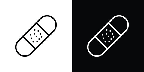 Band aid icon logo concept in strokes