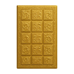 PNG Elegant gold decorative tile illustration.