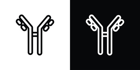 Antibody icon logo concept in strokes