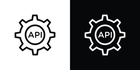 API icon logo concept in strokes