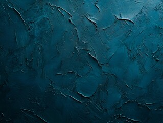 Dark Teal Textured Background Impasto Painting Abstract Art