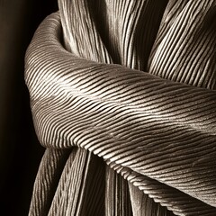 Textured Fabric Close Up,  Elegant Brown Corduroy Drape