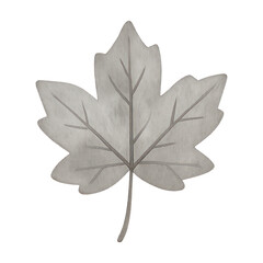 Fototapeta premium PNG Minimalistic metallic maple leaf design.