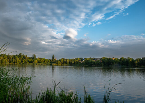 beautiful clouds over the lake