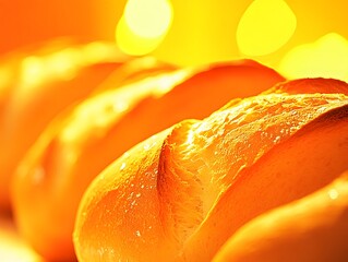 Golden Crusty Bread Loaves Warm Bakery Food