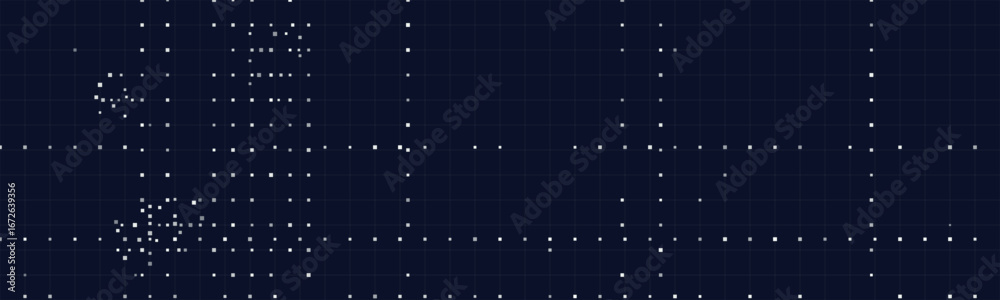 Wall mural digital grid pattern with abstract dot matrix vector tech design.
