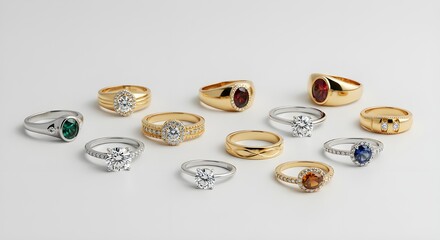 Diamond ring on a white background.