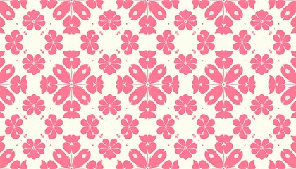 Elegant symmetrical floral pattern in shades of pink, creating a soft and inviting visual texture