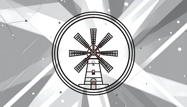 Abstract design featuring a windmill