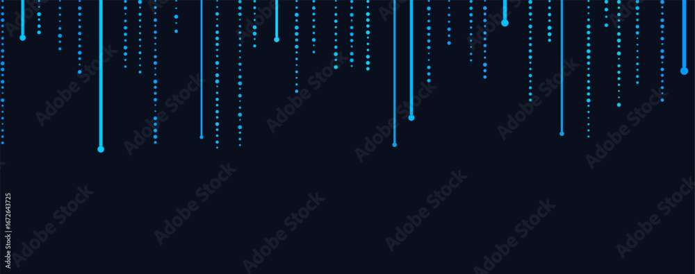 Wall mural futuristic vector tech background with abstract digital lines and dots.