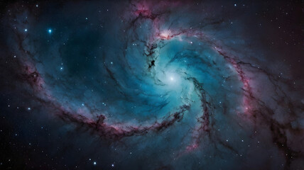 Cosmic ballet a vibrant spiral galaxy showcases its celestial beauty and intricate details against the vastness of space