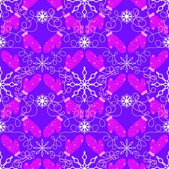 Winter gloves seamless pattern for fabrics and textiles and packaging and Christmas gifts and kids and wrapping paper