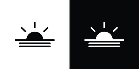 Sunrise icon for web design. solid vector icons
