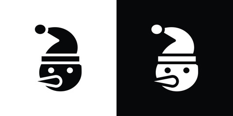 Snowman head icon for web design. solid vector icons