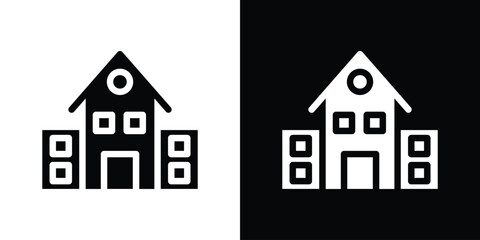 school icon for web design. solid vector icons