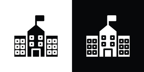 school icon for web design. solid vector icons