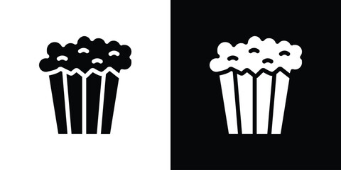 Popcorn icon for web design. solid vector icons