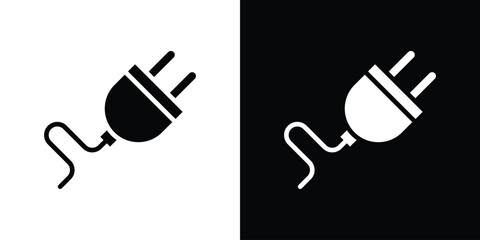 Plug icon for web design. solid vector icons