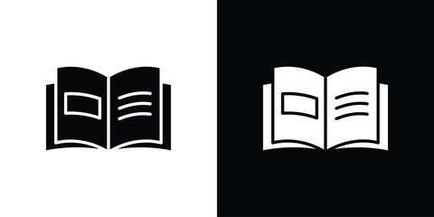 open book icon for web design. solid vector icons