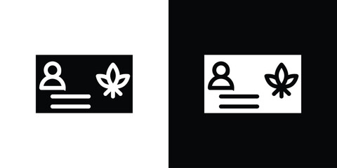 Medical marijuana card icon for web design. solid vector icons