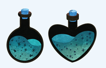 Whimsical Unusual Halloween Potion Bottle 