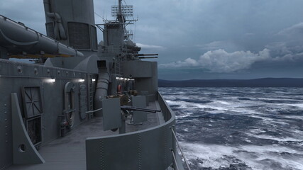 艦艇　3DCGレンダリング © tsuneomp