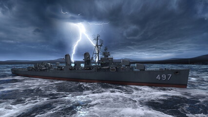 艦艇　3DCGレンダリング © tsuneomp