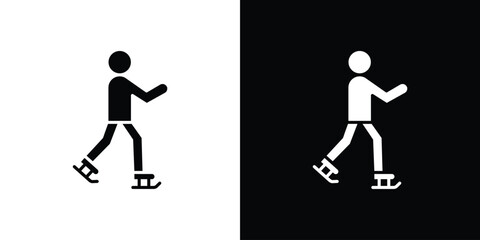Ice skate icon for web design. solid vector icons