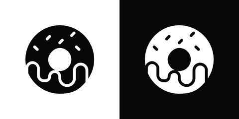 Donut icon for web design. solid vector icons