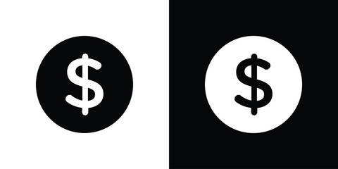 Dollar icon for web design. solid vector icons