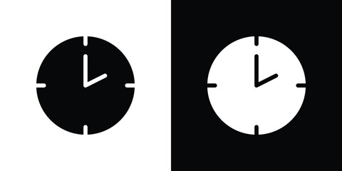 Clock icon for web design. solid vector icons