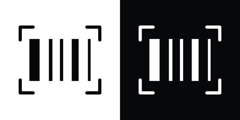 Barcode read icon for web design. solid vector icons