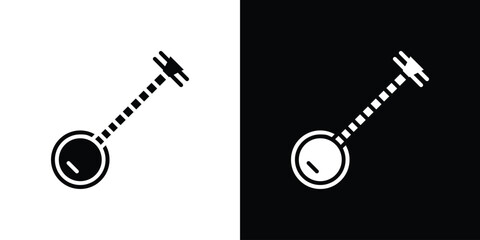 Banjo icon for web design. solid vector icons