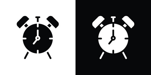 Alarm clock icon for web design. solid vector icons