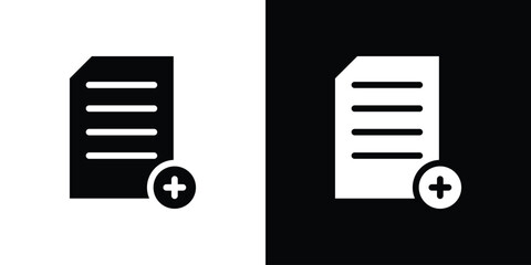 Add document icon for web design. solid vector icons