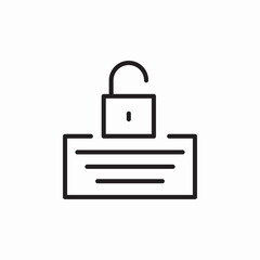 unclock text icon sign vector