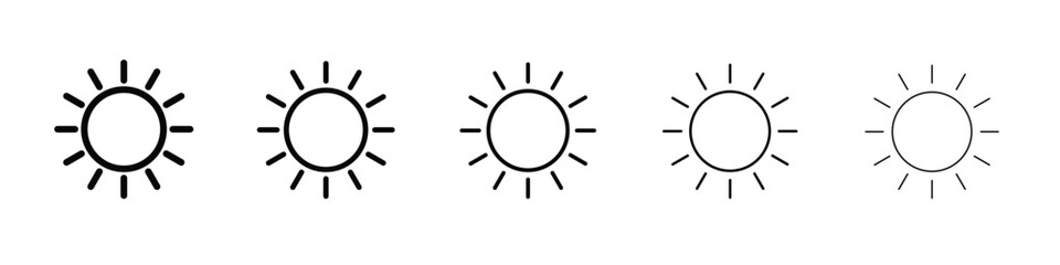Sun icon for graphic designs. Icon vector design