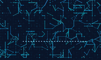 Futuristic vector tech background with digital circuit patterns in blue.