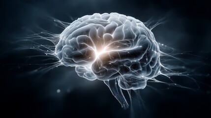 Human Brain with Neural Network Connections