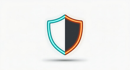 Security Shield: A minimalist illustration of a vibrant, multicolored shield, a universal symbol of protection, security, and safeguard.