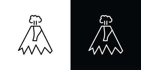 Volcano icon Lineal Style Vector Illustration. Vector symbol pictogram