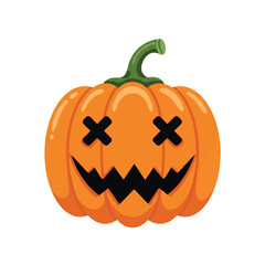 Naklejka premium A jack o' lantern vector illustration with a spooky face on a plain white background for Halloween.