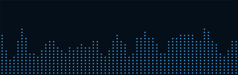 Abstract vector tech background with blue digital patterns on dark surface.