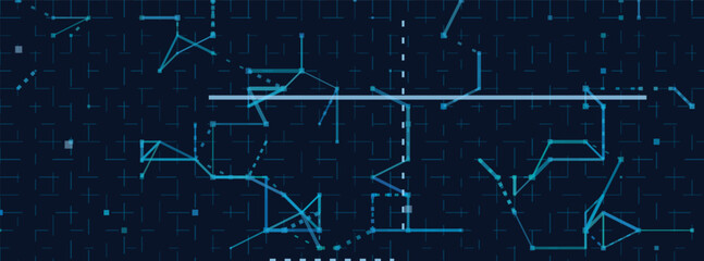 Fototapeta premium Abstract digital circuitry on dark blue vector tech background.