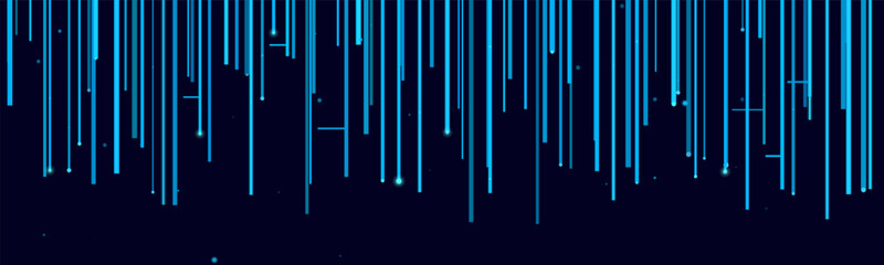 Futuristic digital lines vector background with blue vertical streaks.