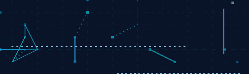 Digital vector tech background with geometric lines and dots in dark blue theme.