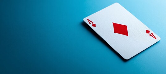 Obraz premium ace of diamonds on blue background