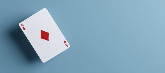 Obraz premium ace of diamonds on blue background