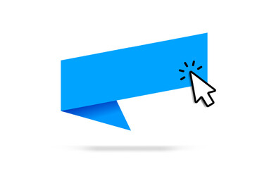 Click here web buttons with hand cursor. Set of action button with arrow pointer. Click button. Modern action button mouse click symbol. Computer mouse click cursor or Hand pointer symbol.